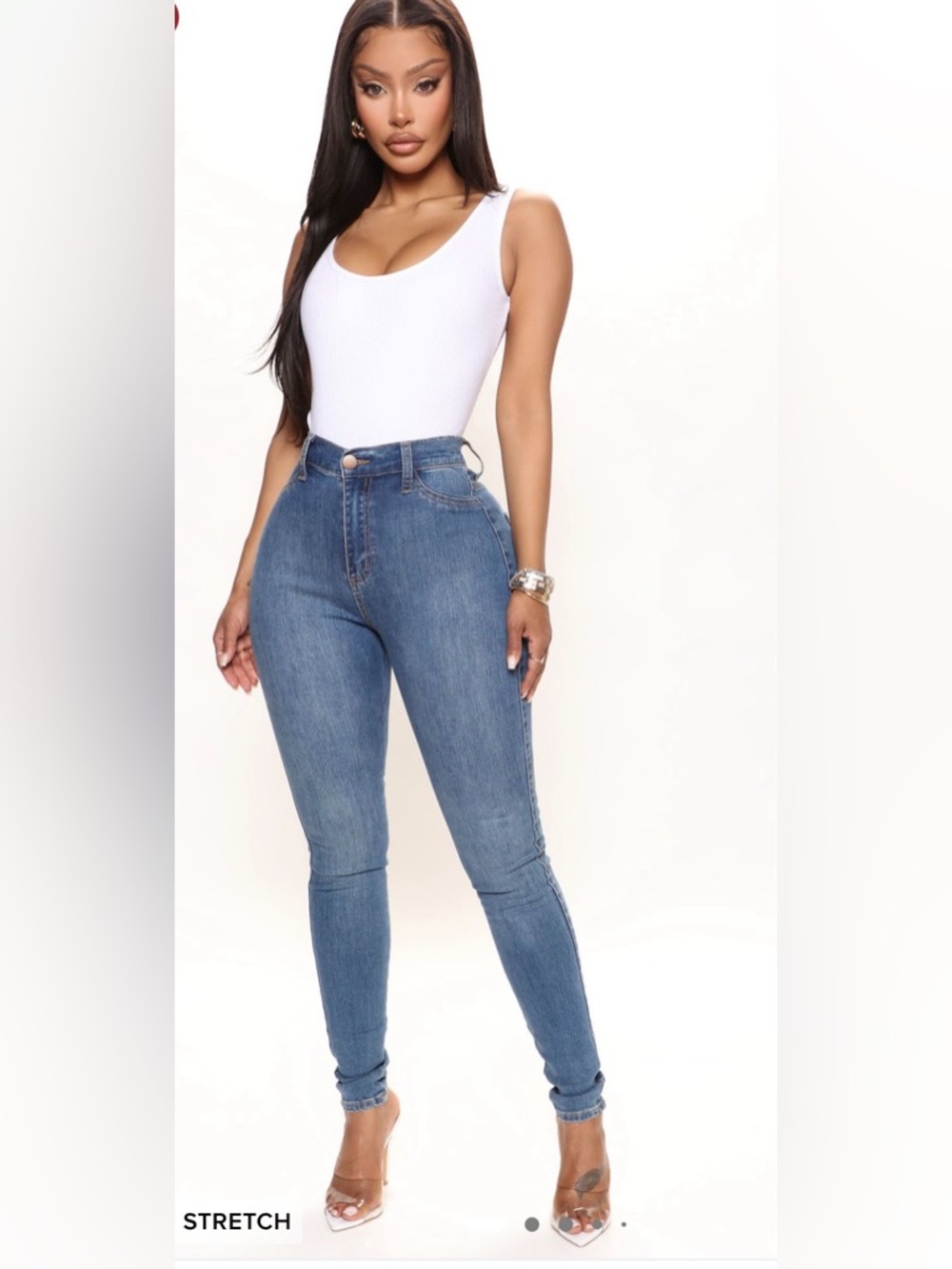 Fashion Nova Women's Skinny Jeans - Blue Wash